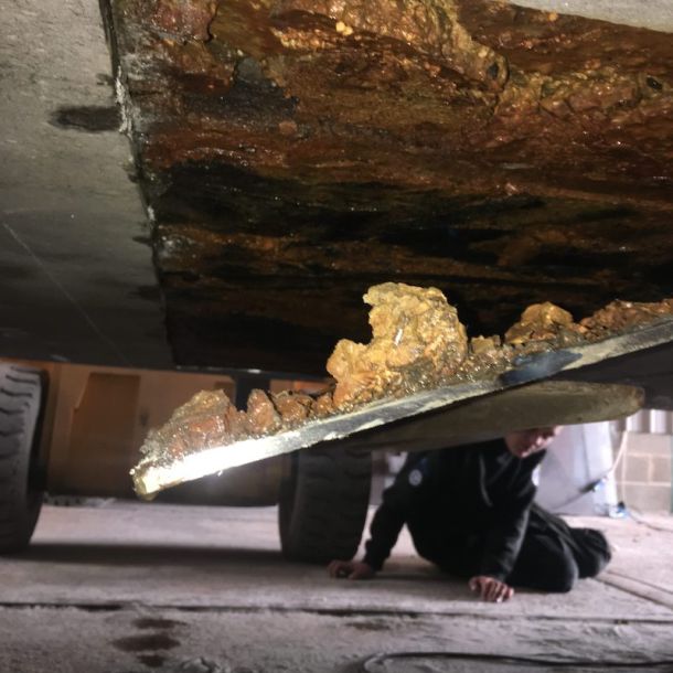 cut out the sections allow the removal of the ballast.